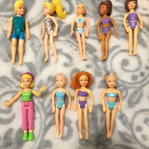 Lot of 9 Vintage Polly Pocket dolls
